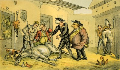 パンチの死」。 作： Thomas Rowlandson