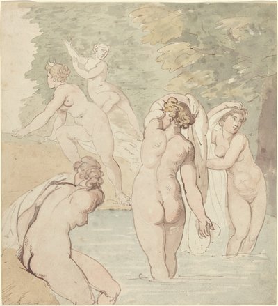 ダイアナとニンフの入浴 作： Thomas Rowlandson