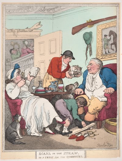 Diana in the Straw, or A Treat for Quornites, January 1, 1804., January 1, 1804. 作： Thomas Rowlandson