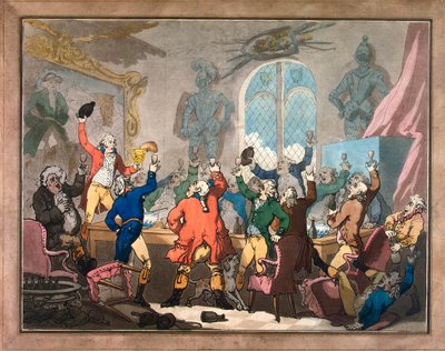 夕食、1787年。 作： Thomas Rowlandson