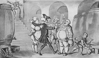 セラーから解放されたドクター構文、1817 作： Thomas Rowlandson