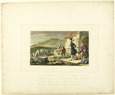 ドクター シンタックス トゥーム ストーンズで瞑想するドクター シンタックス、「ドクター シンタックスのツアー」より 作： Thomas Rowlandson