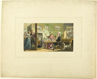 The Tour of Doctor Syntax から、彼のツアーから戻ってきた Doctor Syntax 作： Thomas Rowlandson