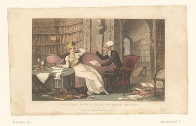 図書館で女性と一緒にいるドクター・シンタックス 作： Thomas Rowlandson