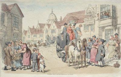 Dolphins Inn: グリニッジとウーリッジのコーチ 作： Thomas Rowlandson