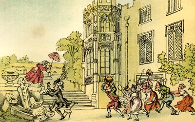 ドクター・シンタックスとミツバチ」。 作： Thomas Rowlandson