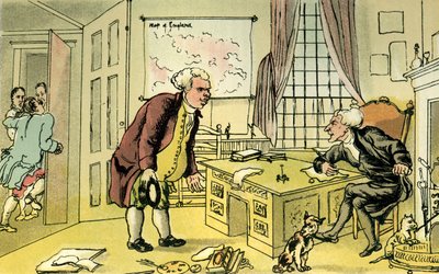シンタックス博士と本屋さん」。 作： Thomas Rowlandson