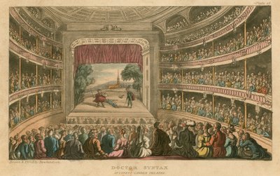 ロンドンのコベントガーデンシアターでシンタックス博士 作： Thomas Rowlandson