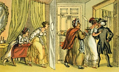下宿先を間違えたDr.Syntax」。 作： Thomas Rowlandson