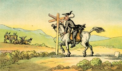 迷走するシンタックス博士」。 作： Thomas Rowlandson