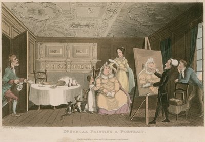 シンタックス博士が肖像画を描く 作： Thomas Rowlandson
