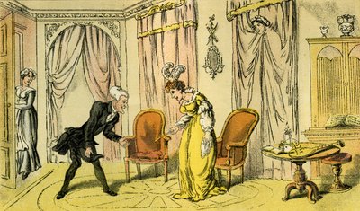 妾ではなくメイドが受け取ったDr.Syntax」。 作： Thomas Rowlandson