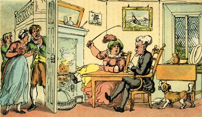 Dr.Syntaxがツアーから帰ってきた」。 作： Thomas Rowlandson