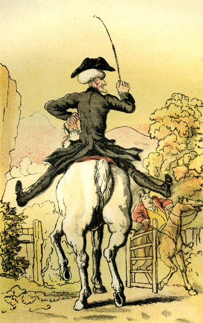 妻を求めて旅立つシンタックス博士」。 作： Thomas Rowlandson