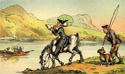 湖をスケッチするシンタックス博士」。 作： Thomas Rowlandson