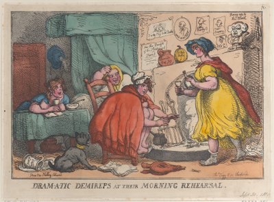 1810 年 9 月 30 日のモーニング リハーサルでのドラマチックなデミレプス。, September 30, 1810. 作： Thomas Rowlandson