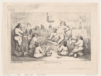 オランダ アカデミー、1792 年 3 月、1792 年 3 月。 作： Thomas Rowlandson