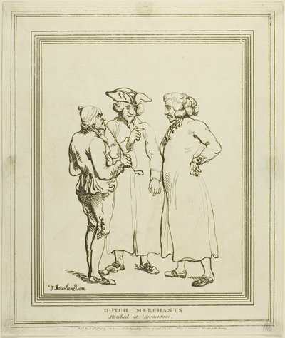 アムステルダムでスケッチされたオランダの商人 作： Thomas Rowlandson