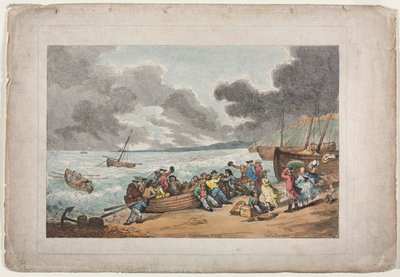 ブライトヘルムストーンからディエップに乗り出す、1787年。 作： Thomas Rowlandson