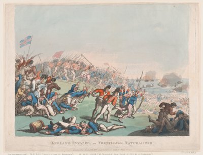 イングランドの侵略または帰化したフランス人、1803年、1803年。 作： Thomas Rowlandson
