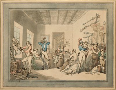 イギリス兵舎、1788年 作： Thomas Rowlandson