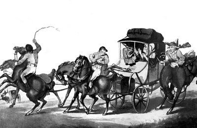 イギリスの旅行、またはドーバーからの最初のステージ、1785。 作： Thomas Rowlandson