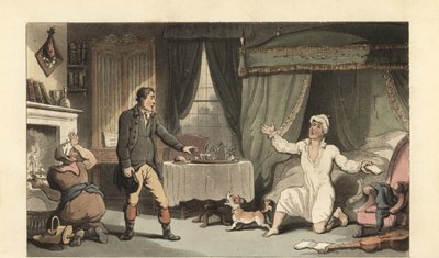 家族からの手紙を受け取る英国紳士 作： Thomas Rowlandson