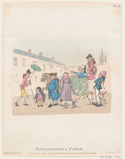 パリのイギリス人、1803 年 5 月 1 日。、1803 年 5 月 1 日。 作： Thomas Rowlandson