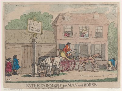 人間と馬の娯楽、1788 年 10 月 25 日、1788 年 10 月 25 日。 作： Thomas Rowlandson