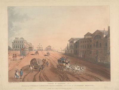 ピカデリー、あるいはハイド・パーク・コーナー・ターンパイクの入り口（第1号） 作： Thomas Rowlandson