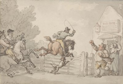 通行料の回避、c.1805-10（グラファイト、ペン、インク、紙にw - c） 作： Thomas Rowlandson