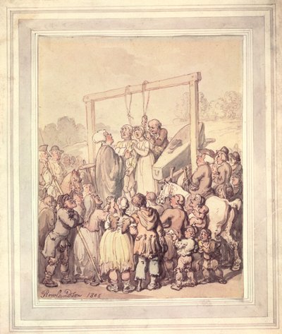 タイバーンでの処刑、1803 年 作： Thomas Rowlandson