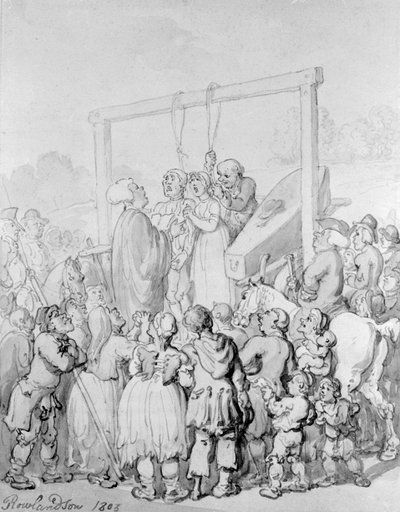 タイバーンでの処刑、1803 年 作： Thomas Rowlandson