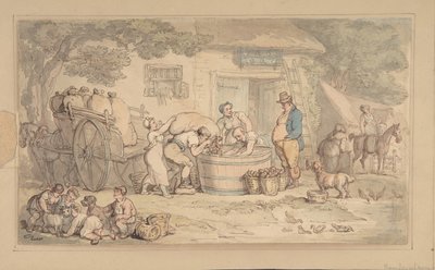 農業シーン、1780～1827年。 作： Thomas Rowlandson