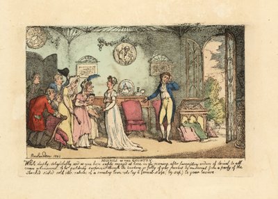 おしゃれなカップルが、バカで冷静なアイドルの親戚に邪魔される 作： Thomas Rowlandson