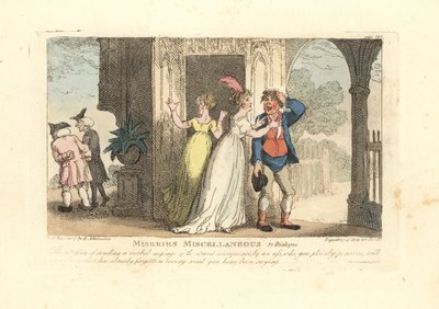 愚者を介して言葉のメッセージを送るファッショナブルな女性 作： Thomas Rowlandson