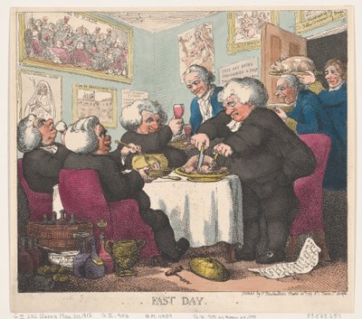 ファスト・デイ、1799年3月20日、1799年3月20日。 作： Thomas Rowlandson