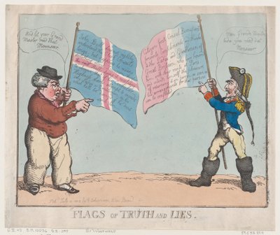 真実と嘘の旗、1803 年 7 月 10 日、1803 年 7 月 10 日。 作： Thomas Rowlandson