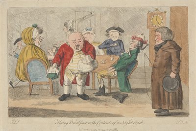 「空飛ぶ朝食」、あるいは夜行バスの車内風景 作： Thomas Rowlandson