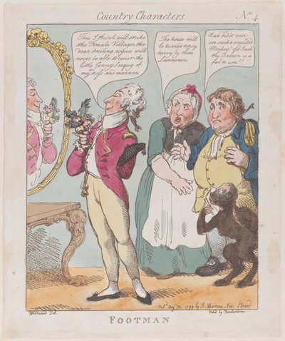 フットマン、1799 年 8 月 30 日、1799 年 8 月 30 日。 作： Thomas Rowlandson
