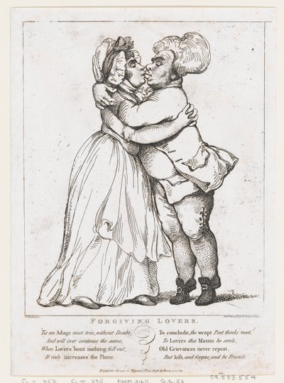 許す恋人、1798 年 3 月 15 日、1798 年 3 月 15 日。 作： Thomas Rowlandson