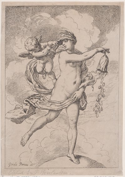 財布を持ったフォルトゥナ、1795-99年、1795-99年。 作： Thomas Rowlandson
