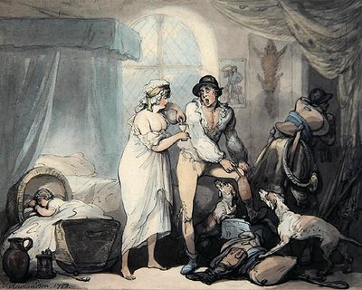 フォー・オクロック・イン・ザ・カントリー」（水彩・紙 作： Thomas Rowlandson