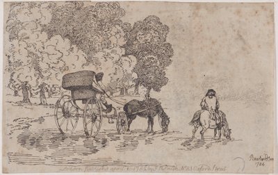 四輪の椅子、1785年4月10日、1785年4月10日 作： Thomas Rowlandson