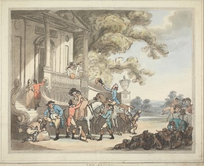 フォックス・ハンティング［全6点］：   5. 帰還 作： Thomas Rowlandson