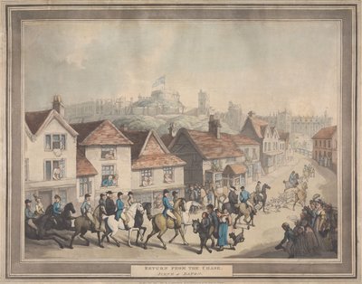 フォックス・ハンティング［4点セット］： 4. 狩りからの帰還。／イートンでの情景 作： Thomas Rowlandson