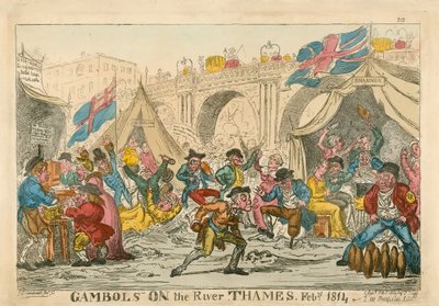 テムズ川のガンボル、1814年2月 作： Thomas Rowlandson