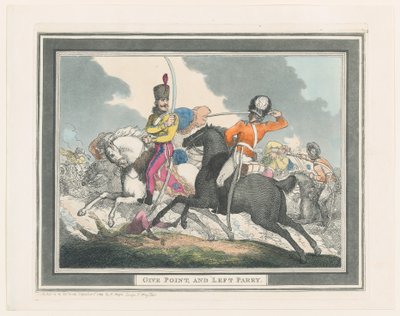ポイントを与えて左パリー、1798 年 9 月 1 日、1798 年 9 月 1 日。 作： Thomas Rowlandson