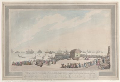 オランダ海軍の輝かしい敗北、1797 年 10 月 10 日、提督ダンカン卿と ...、1797 年 10 月 22 日。 作： Thomas Rowlandson