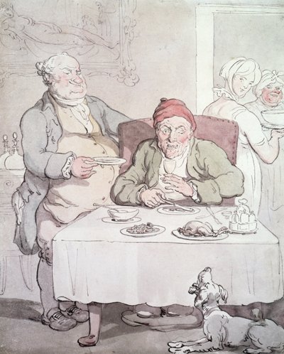 大食い（紙にペンとトイレ） 作： Thomas Rowlandson